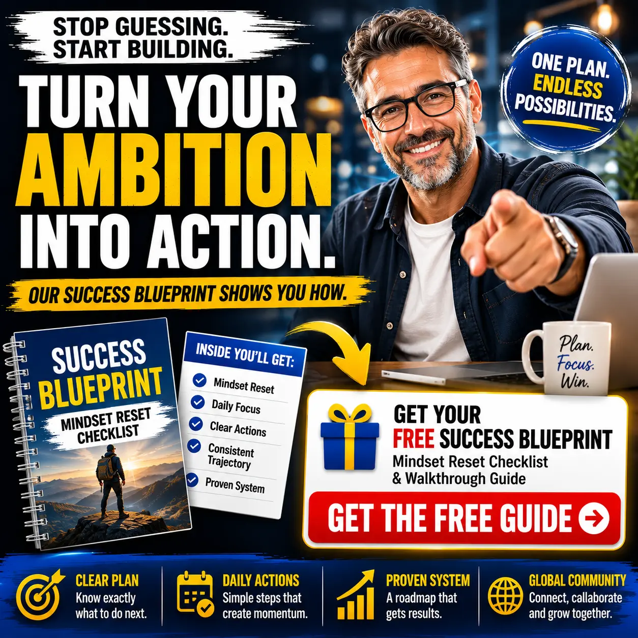 Turn your ambition into action — Success Blueprint ad
